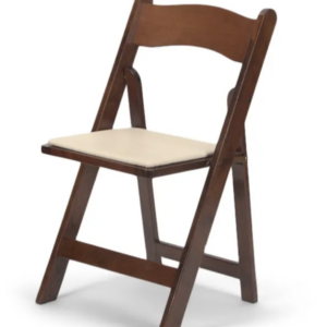 Fruitwood Folding Garden Chair with Ivory Padding